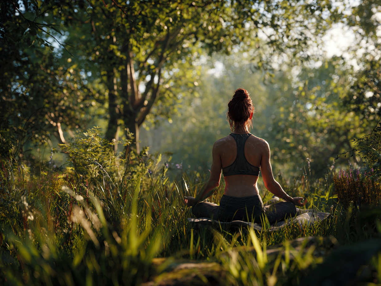 Práctica de yoga en la naturaleza